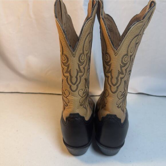 Ariat Men’s Western Cowboy Boots 8.5D Black Tan Leather Square Toe - Picture 6 of 8